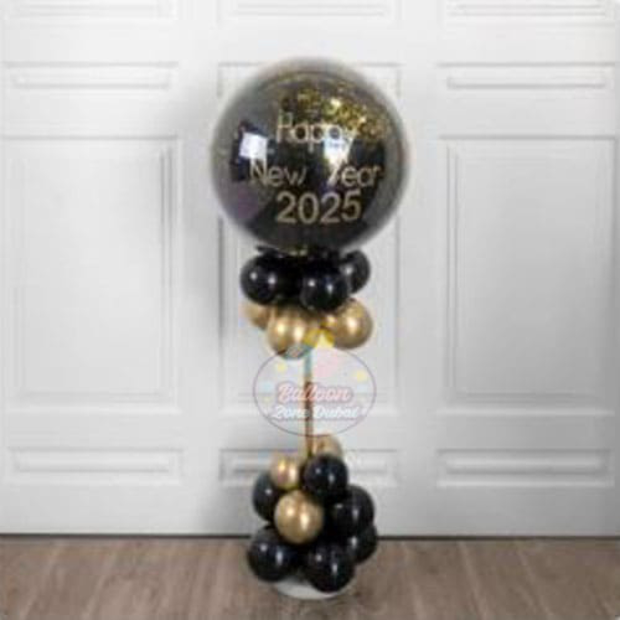Happy new New Year balloons pillar package (NY-ID#0110)